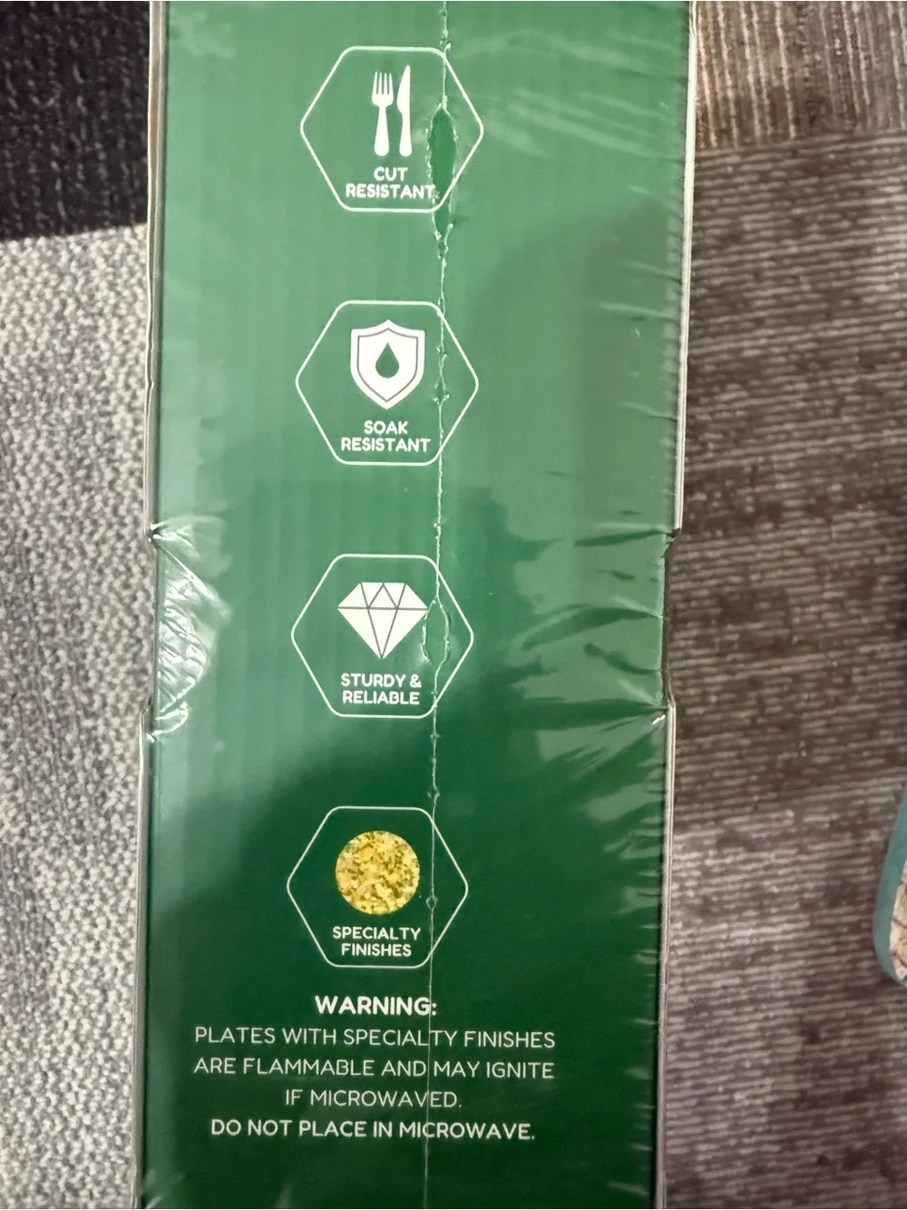 Kaleidoscope Christmas Green Paper Plate Set - 76 pc